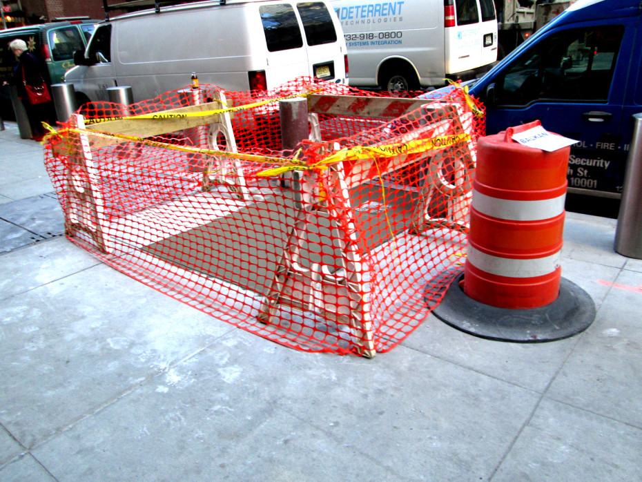 Manhattan sidewalk cement