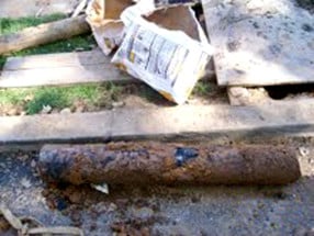 defective sewer pipe