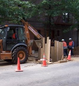 sewer replacement- excavation work