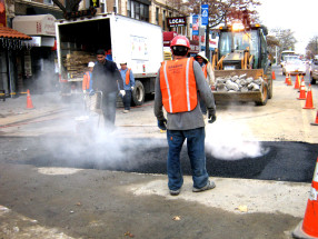 paving roadway