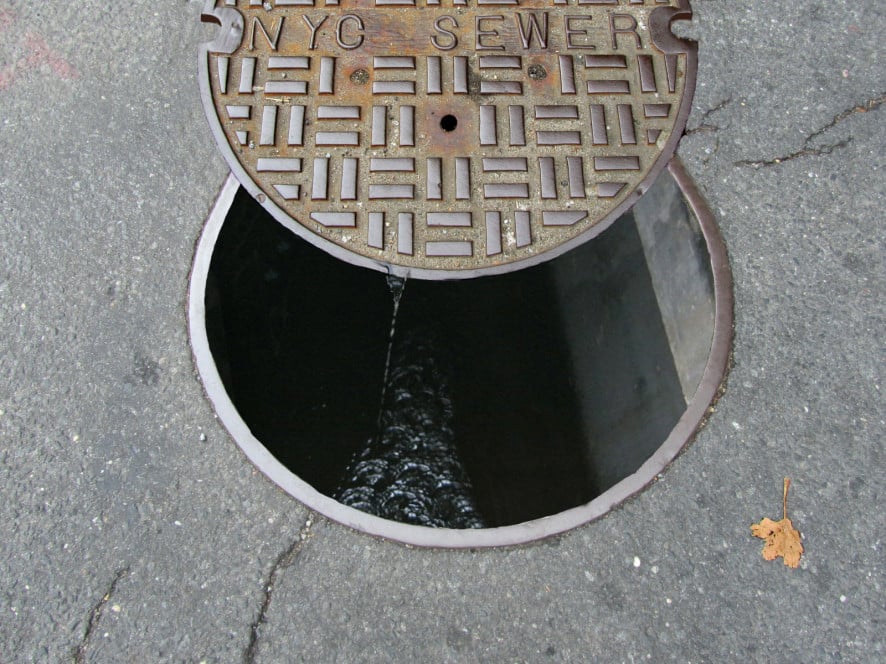 inside sewer manhole