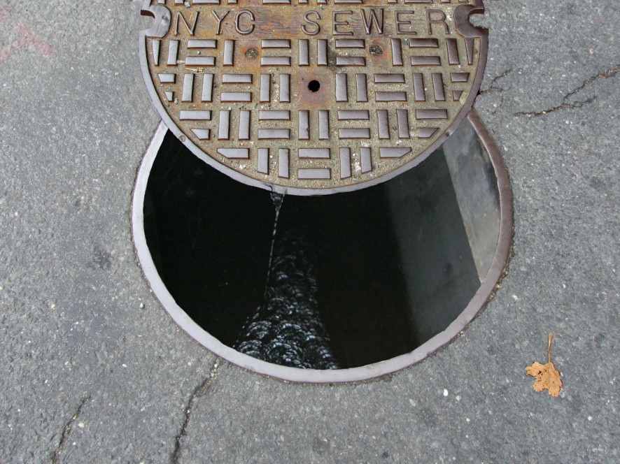 inside sewer manhole