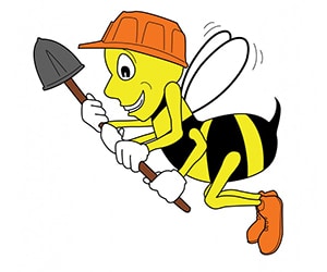 Bee with shovel
