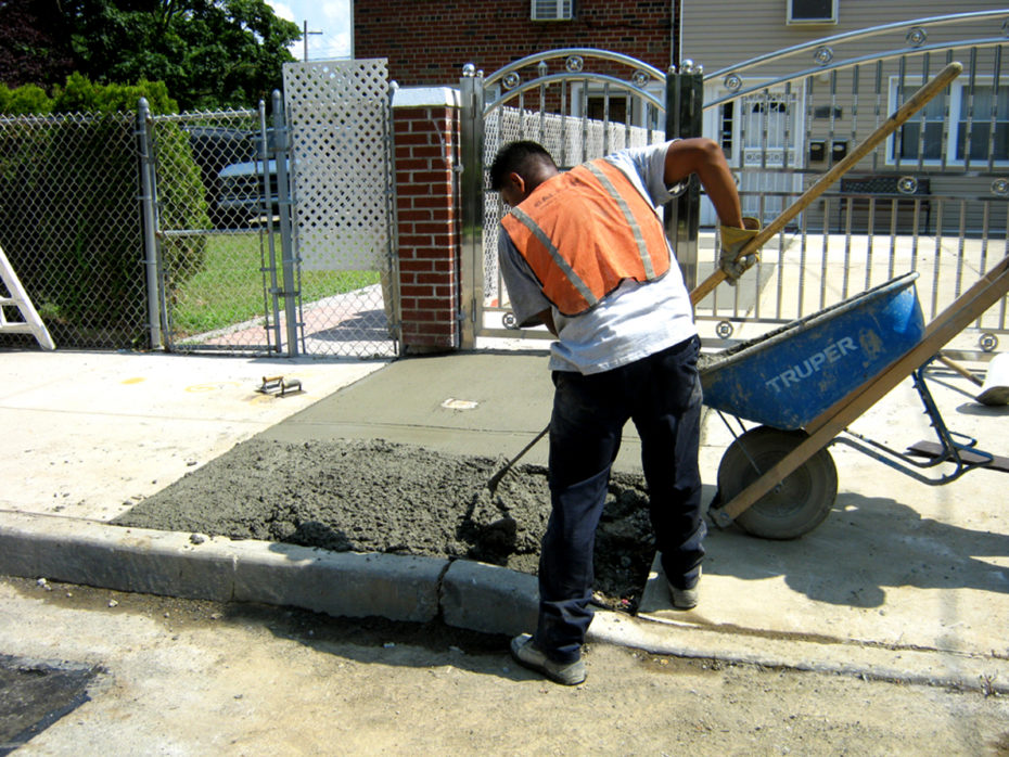 finished sidewalk cement