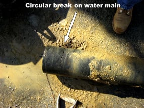 cracked water pipe