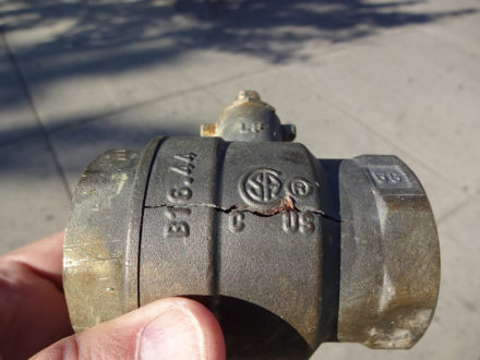 frozen shut off valves