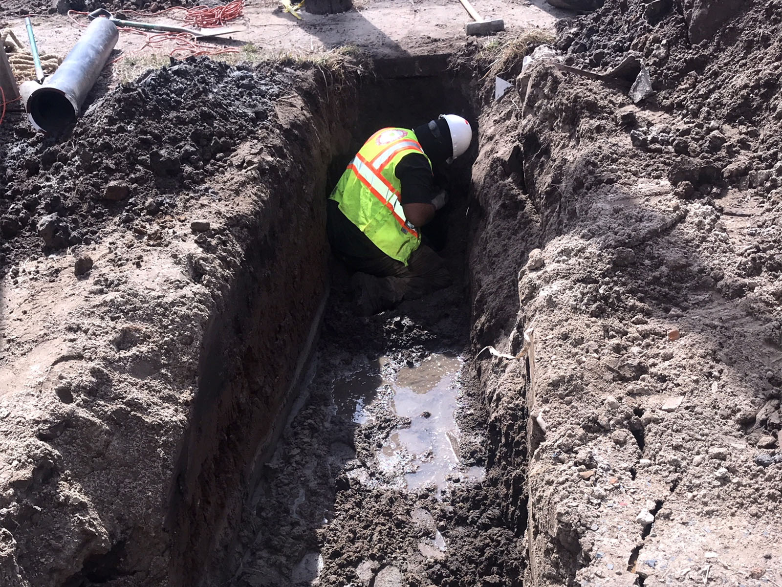 underground sewer and water