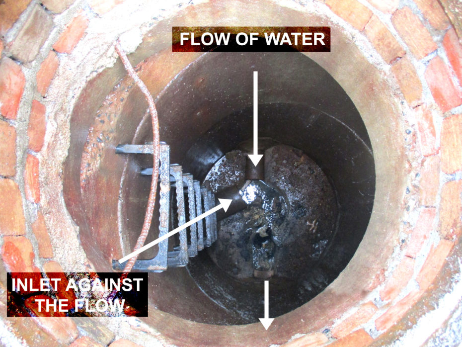 incorrect sewer manhole detail