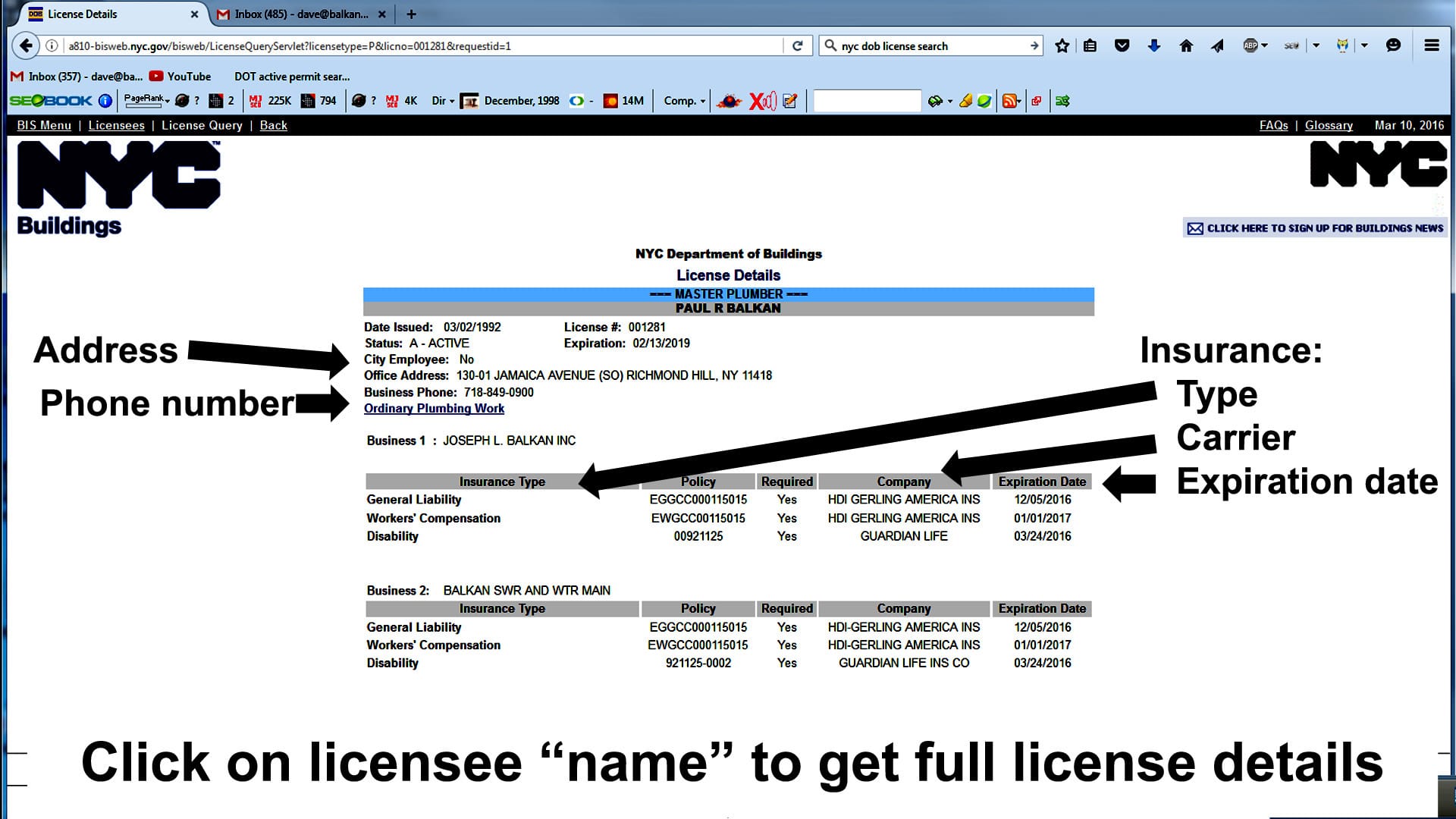 NYC license verification 