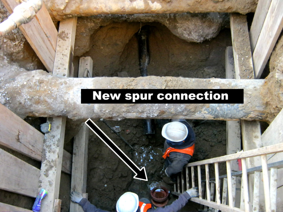 sewer spur connection