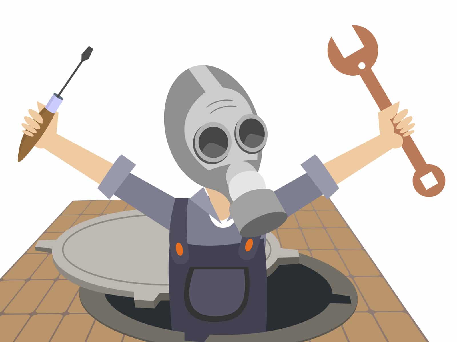 Sewer gas smells expert vector image.